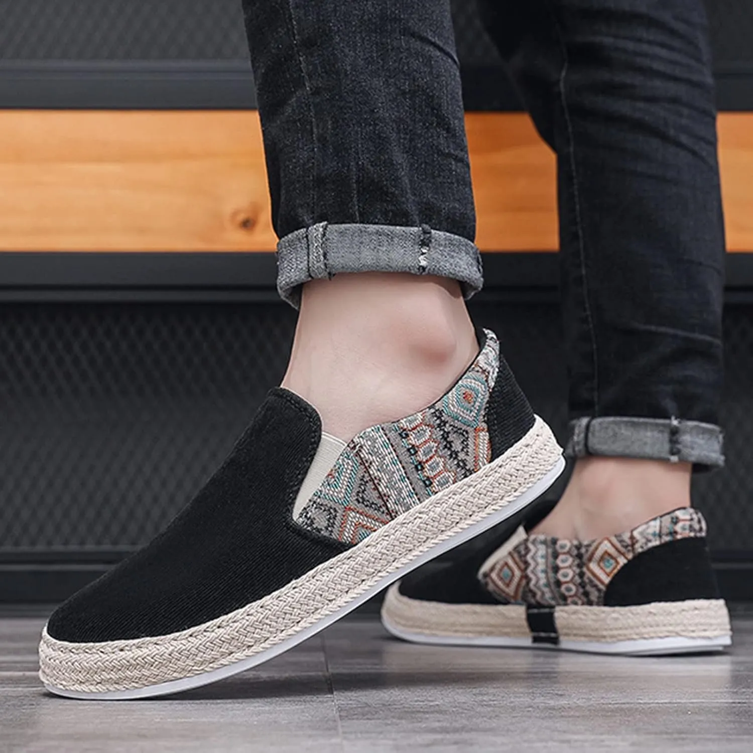 2022 Men's New Spring and Autumn Fisherman's Shoes Canvas Thick Soled Slip On Shoes Size 14 Casual Men Shoe Men's Sandals Men