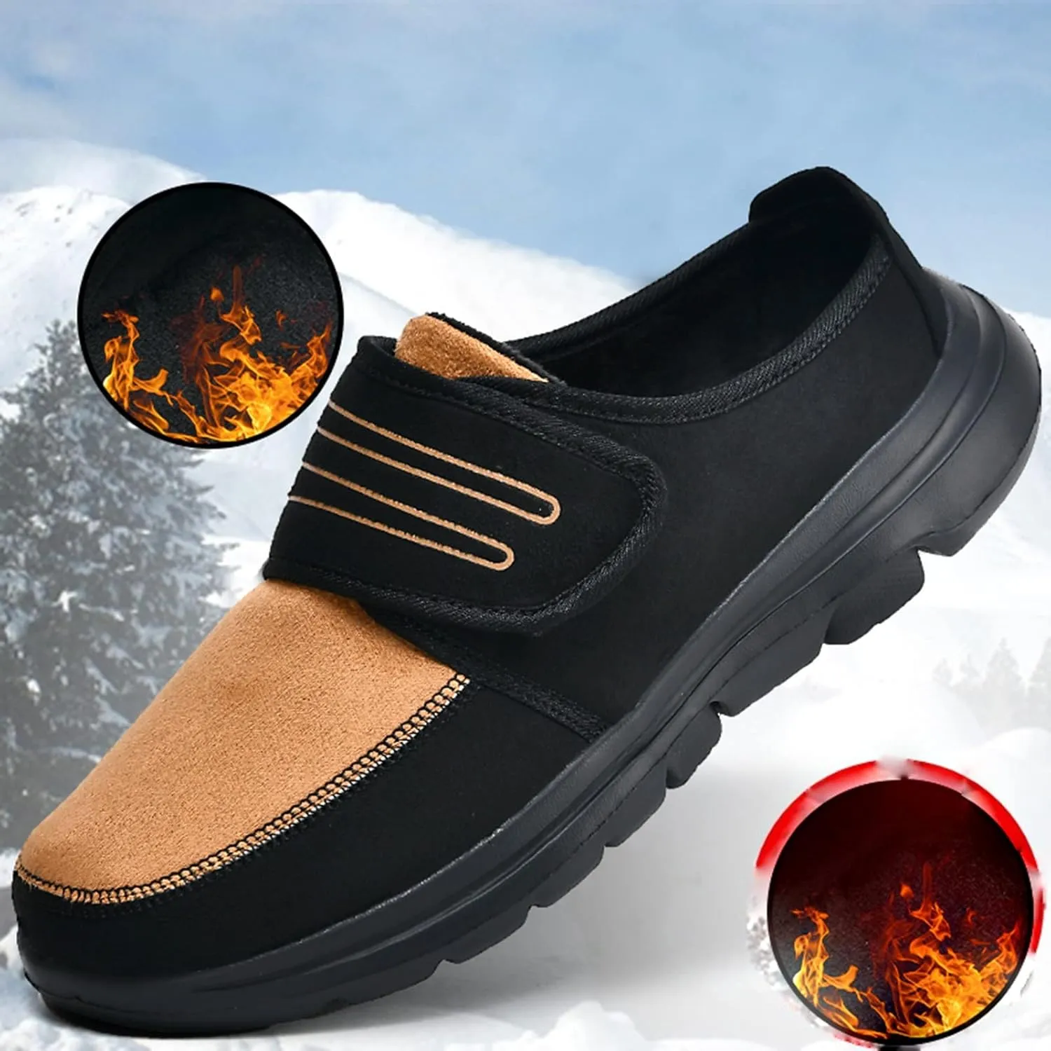 2022 New Couple Men's Autumn and Winter Walking Lightweight Soft Sole Non Slip Cover Heel Mens Casual Slip on Shoes Wide Men'
