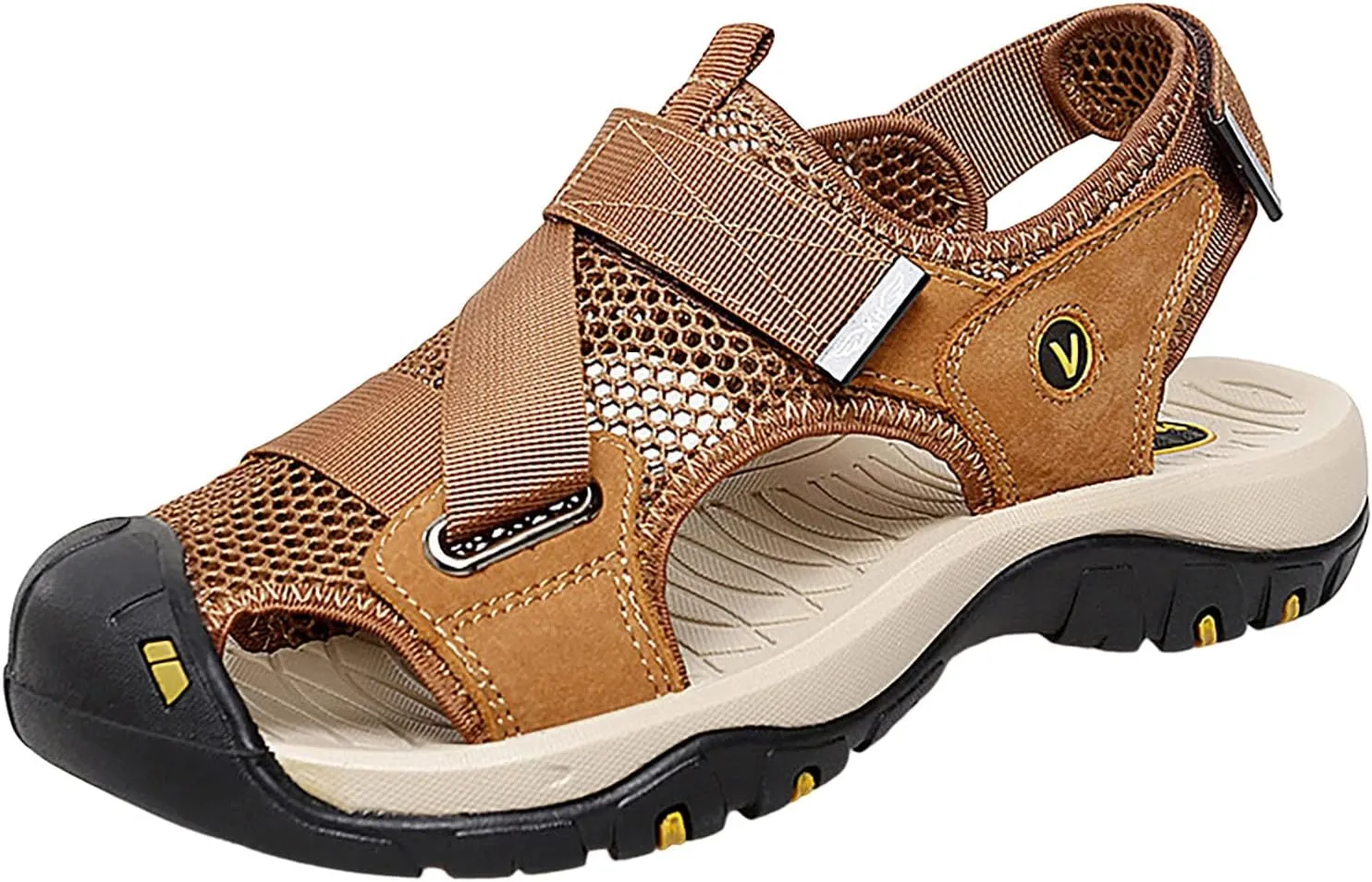 2023 New Andals Men's Breathable Sports Outdoor Beach Shoes Slip Hollow Cowhide Men's Shoes Thong Sandals for Men Wide Men's