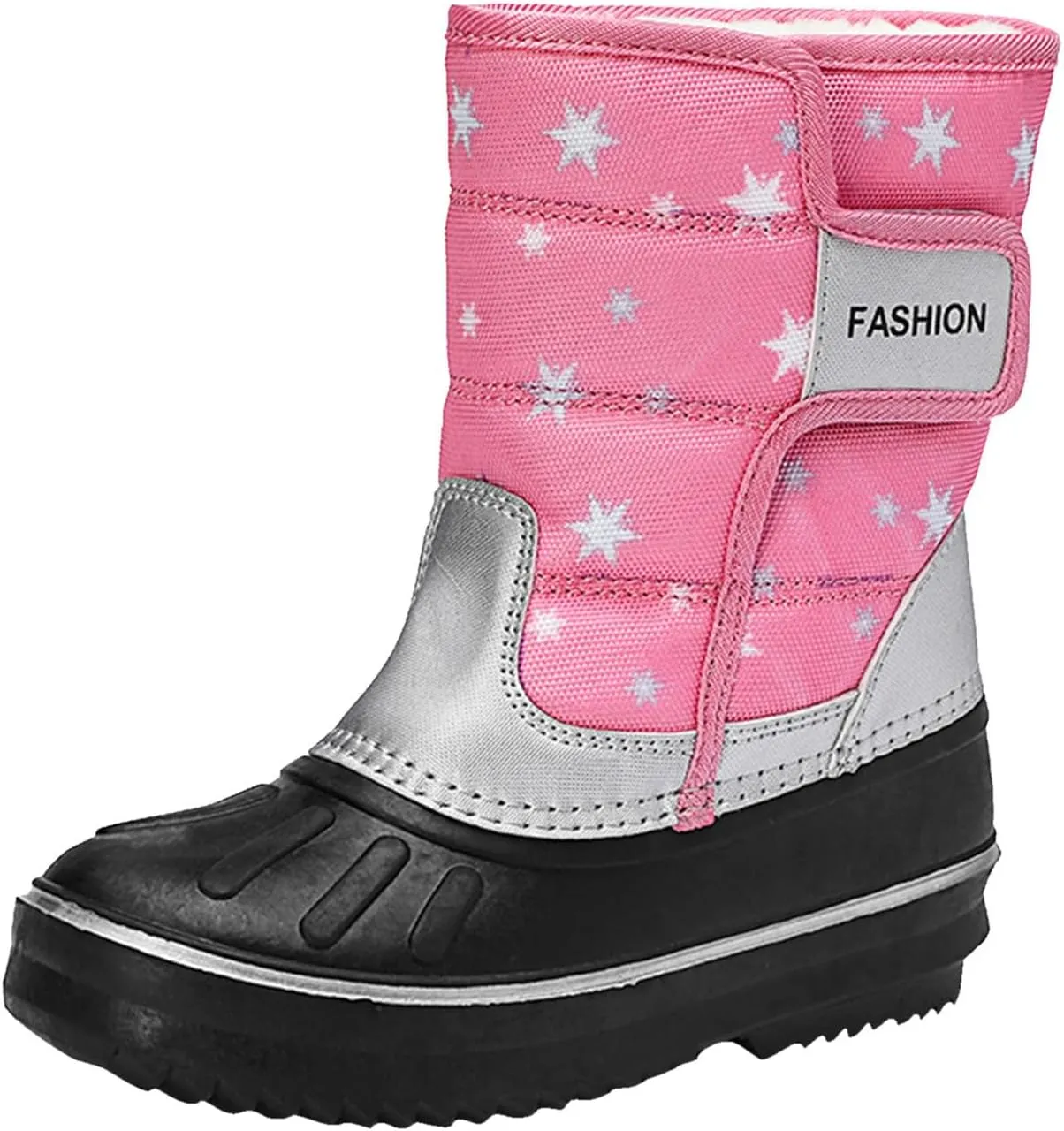 2024 Winter Fashion Snow Boots for Kids Star Print Waterroof Cozy Warm Outdoor Faux  Lined Insulated Shoes