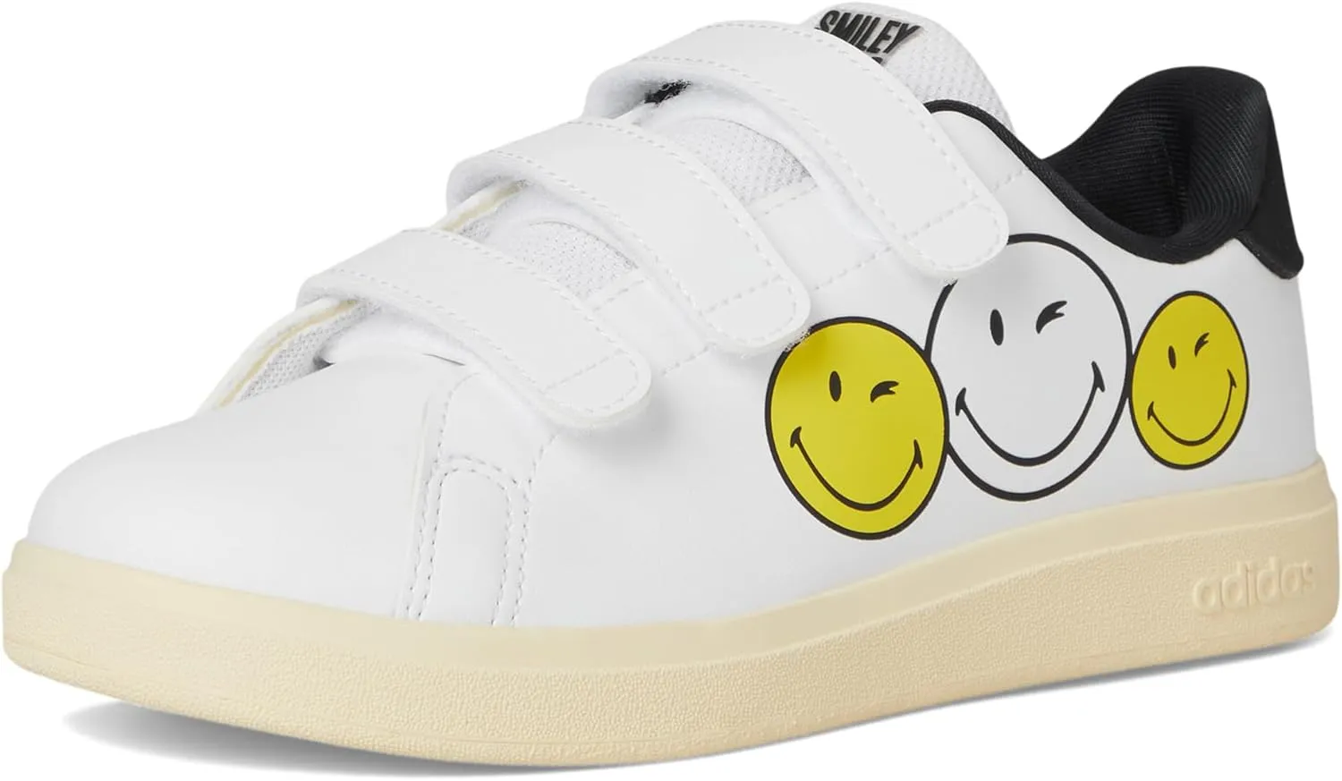 adidas Unisex-Child Smiley World Advantage Sportswear Shoes (Little Kid) Sneaker