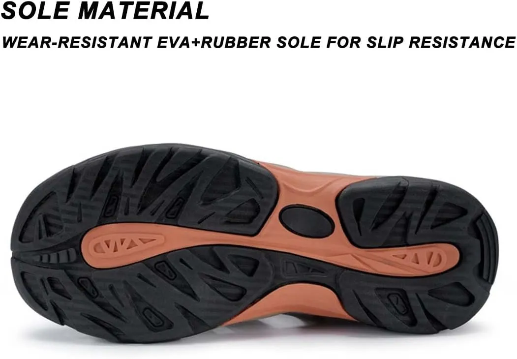 ailishabroy Mens Sandals Leather Hiking Slides Sport Slippers Fisherman Beach Shoes Closed Toe