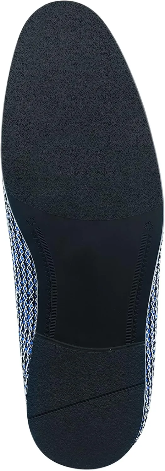 Amali Devy, Men's Dress Loafers, Slip-On Tuxedo Shoes for Men, Velvet Embellished Loafer Slippers