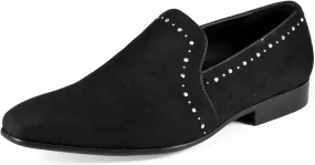 Amali Devy, Men's Dress Loafers, Slip-On Tuxedo Shoes for Men, Velvet Embellished Loafer Slippers