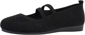 AMDBEL Flats Shoes Women Dressy Comfortable Women's Ballet Flats Slip-On Square Toe Dress Shoes with Elastic Ankle Straps