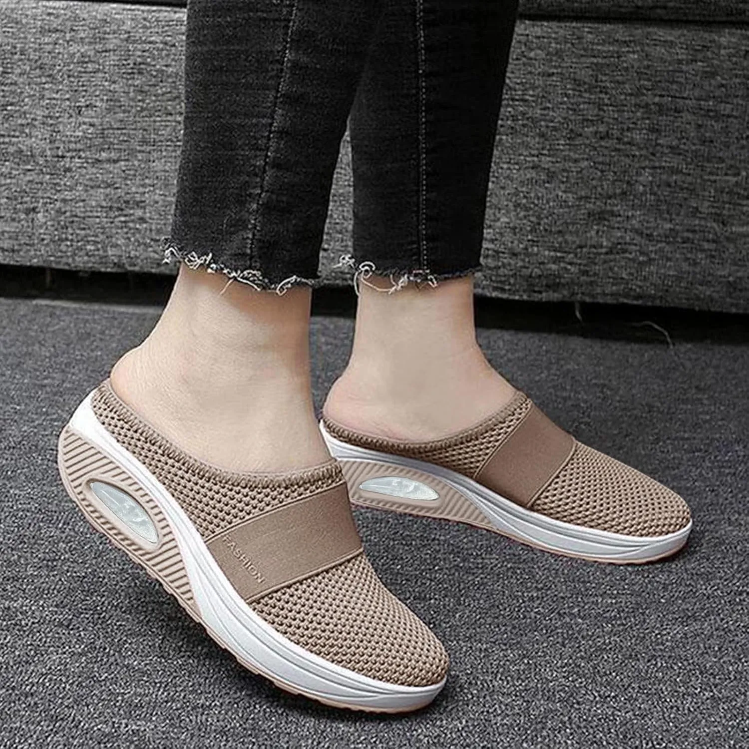 AMDBEL Sneakers for Women Trendy 2024 Air Cushion Slip-On Walking Shoes Orthopedic Walking Shoes Sandals with Arch Support