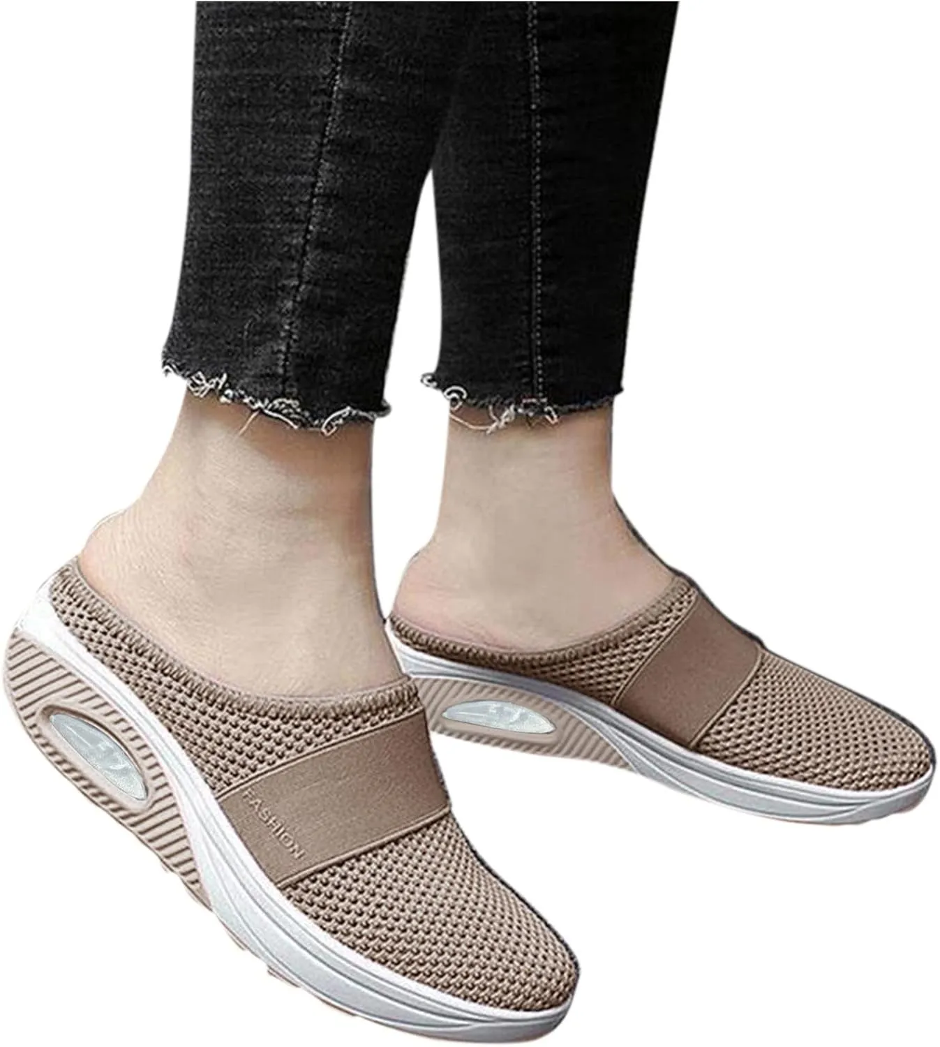 AMDBEL Sneakers for Women Trendy 2024 Air Cushion Slip-On Walking Shoes Orthopedic Walking Shoes Sandals with Arch Support