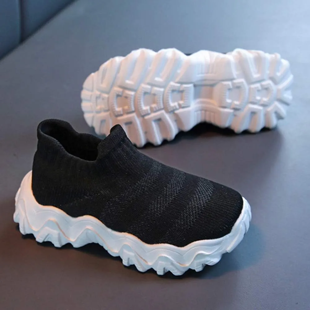 ANUFER Unisex Kids Slip On Sneakers Knit Breathable Lightweight Running Shoes Sock Shoes