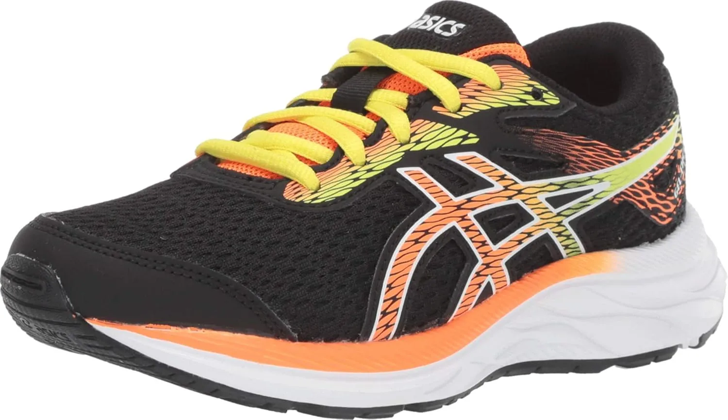 ASICS Gel-Excite 6 GS Kid's Running Shoes, Black/Shocking Orange, 1 M US Little Kid