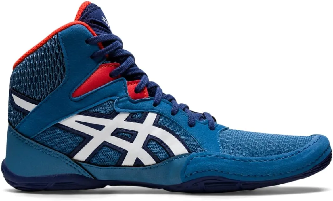 ASICS Kid's SNAPDOWN 3 Grade School Wrestling Shoes, 5.5, AZURE/WHITE
