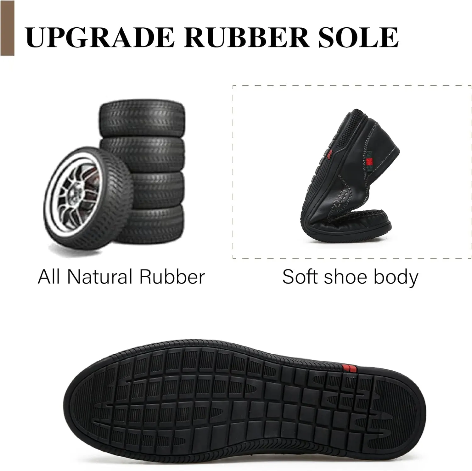 Asifn Mens Casual Loafers Leather Comfortable Business Shoes Lightweight Breathable Work Non-Slip Driving