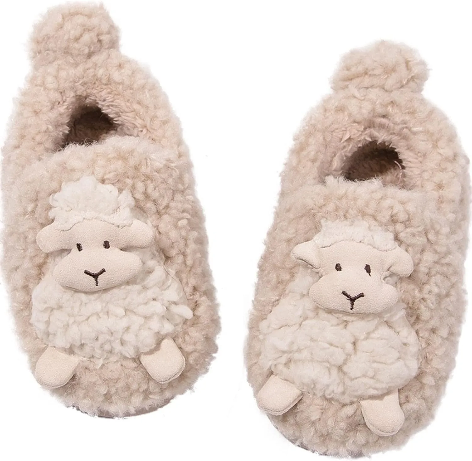 Autumn And Winter Cute Boys And Girls Slippers Flat Bottom Soft Comfortable Warm Cartoon Sheep Foam House
