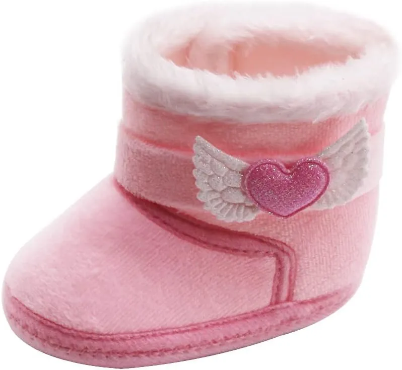 Baby Booties Girl Boy Plush Winter Snow Boots Infant Fleece Cozy Fur Lined Warm Ankle Boots Anti-Slip Prewalker Boots