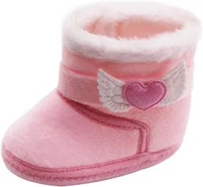 Baby Booties Girl Boy Plush Winter Snow Boots Infant Fleece Cozy Fur Lined Warm Ankle Boots Anti-Slip Prewalker Boots