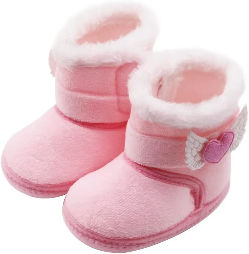 Baby Booties Girl Boy Plush Winter Snow Boots Infant Fleece Cozy Fur Lined Warm Ankle Boots Anti-Slip Prewalker Boots