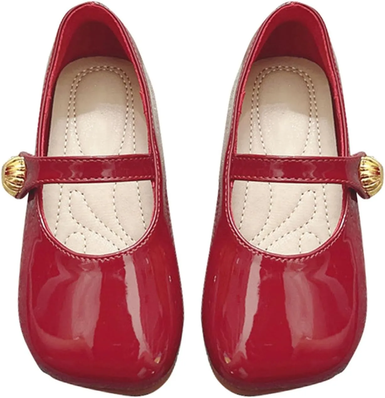 Baby Girl Dress Shoes Mary Jane Flat with Hook and Loop Straps Girls' Shoes for School Weddings and Casual Wear