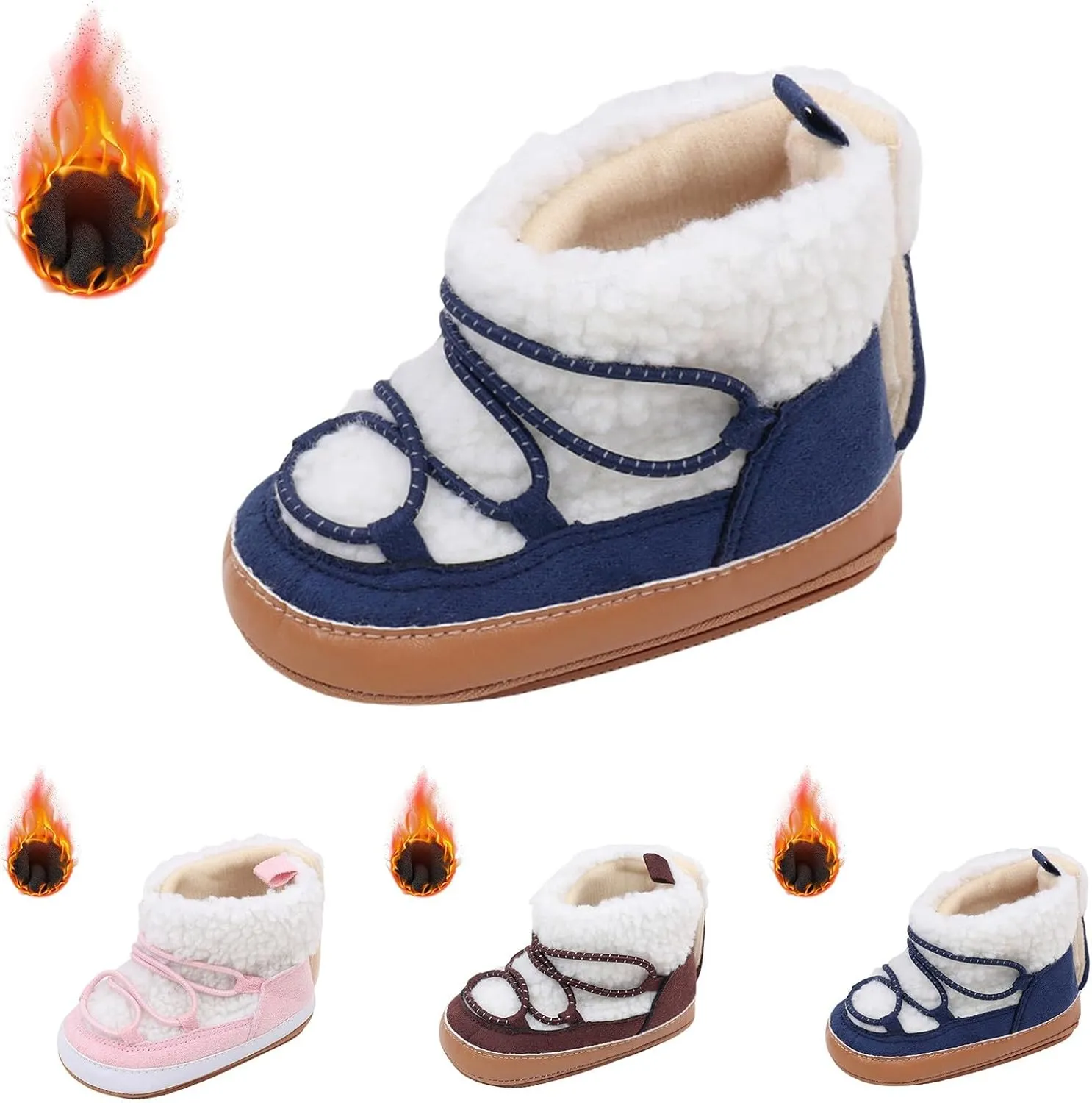 Baby Girls And Boys Soft Soles Slip-Resistant Cr Boots For Infant And Toddler Baby Snow Boots Baby Winter Boots