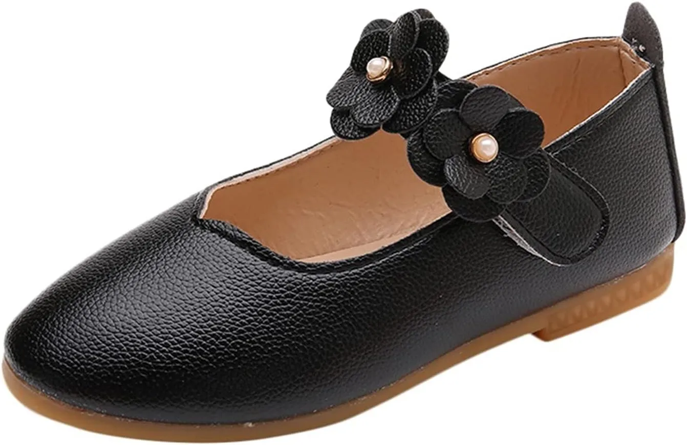 Baby-Girls and Toddler Closed Toe Mary Jane Flat Little/Big Kids Casual Flower Ballet Flat niform tyle