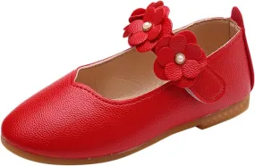 Baby Girls Dress Shoes Closed Toe Wedding Party School Ankle Strap Ballet Flats Shoes Big Kids Flower Girl Shoes