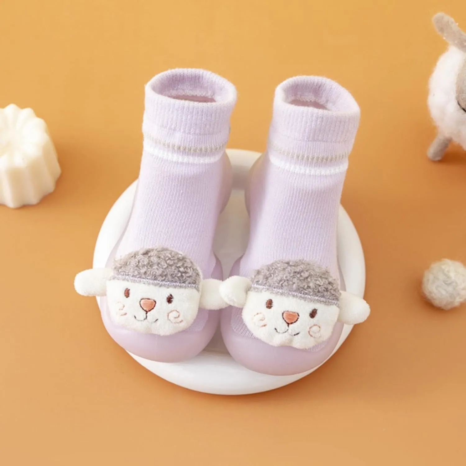 Baby Shoes First Walking Shoes Toddler Boys Girls Non Slip Rubber Sole Cute Slippers For Infant Indoor Sock Shoes