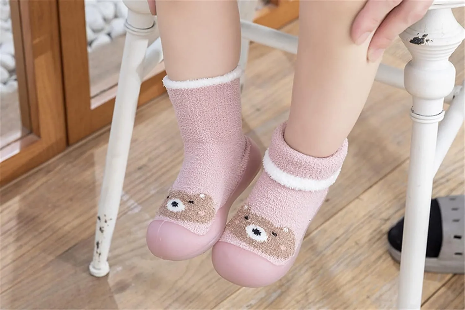 Baby Shoes,Toddler Kids Infant Boys Girls Shoes First Walkers Thickened Warm Cute Cartoon Socks Shoes Antislip Shoes