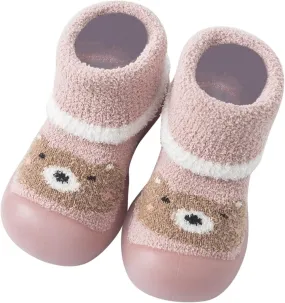 Baby Shoes,Toddler Kids Infant Boys Girls Shoes First Walkers Thickened Warm Cute Cartoon Socks Shoes Antislip Shoes
