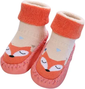 Baby Sock Shoes Autumn and Winter Cute Children Toddler Shoes Blat Bottom Non Slip Socks Shoes Warm and White Shoes
