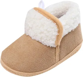 Baby Unisex Warm Fr Lined Soft Boots Infant Winter Ankle Non-Slip Rubber Texture Sole Toddler Winter Snow Shoes