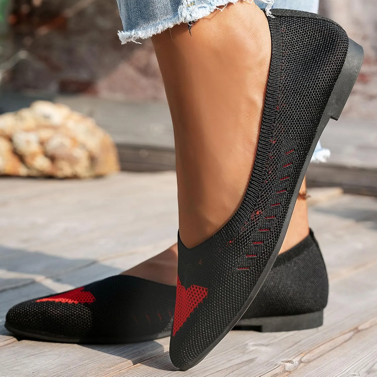 Ballerina Flats for Work Women Flat Shoes Slip On Comfortable Walking Ballerina Shoes Cute Classic Softable Low Wedge