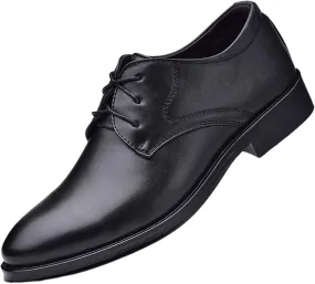 Black Dress Shoes for Men Fashion Oxfords Classic Lace up Shoe Heel Pad Design for Formal Occasions Work Footwear
