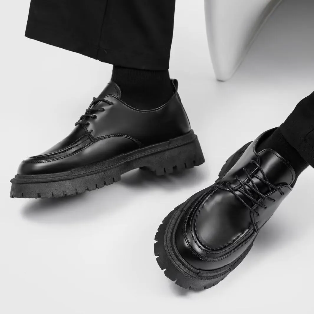 Black Dress Shoes Men Oxford Shoe Drawstring Slip on Party Dressy Sneaker Fashion Lightweight Footwear