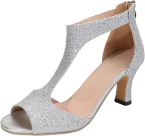 Block Heels Ankle Strap High Heel Sandals for Women Heels for Women Women's Open Toe Ankle Strap Heels Sandals