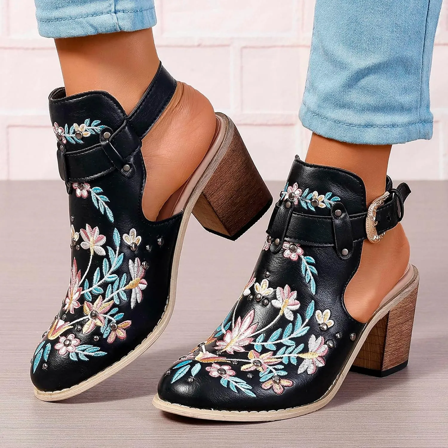 Block Heels Prom Heeled Sandals for Women Heels for Women Open Toe Ankle Strap Stylish Heeled Sandals