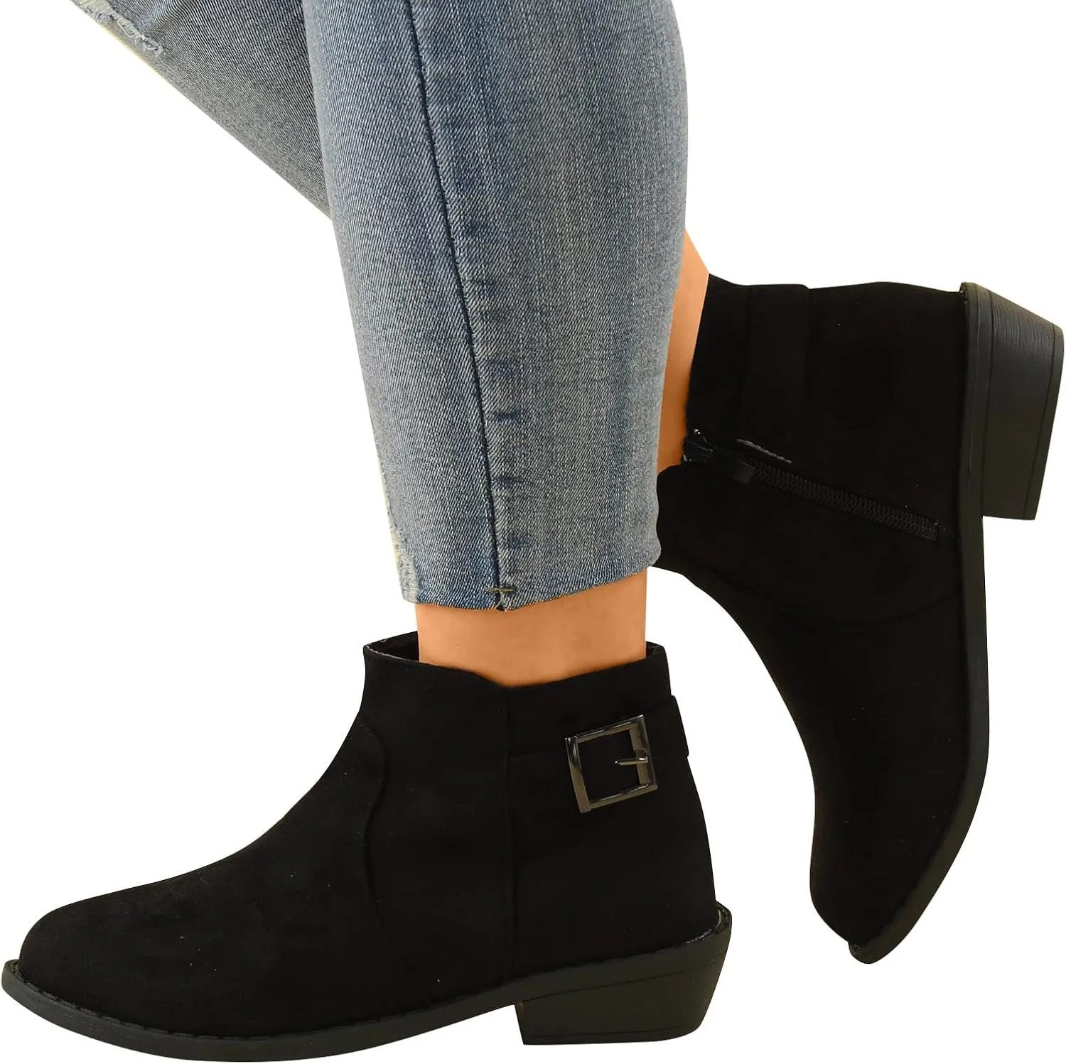 Boots for Women Premium Orthopedic Ankle Boots Arch Support Leather Comfortable Side Zip Wedge Booties 52