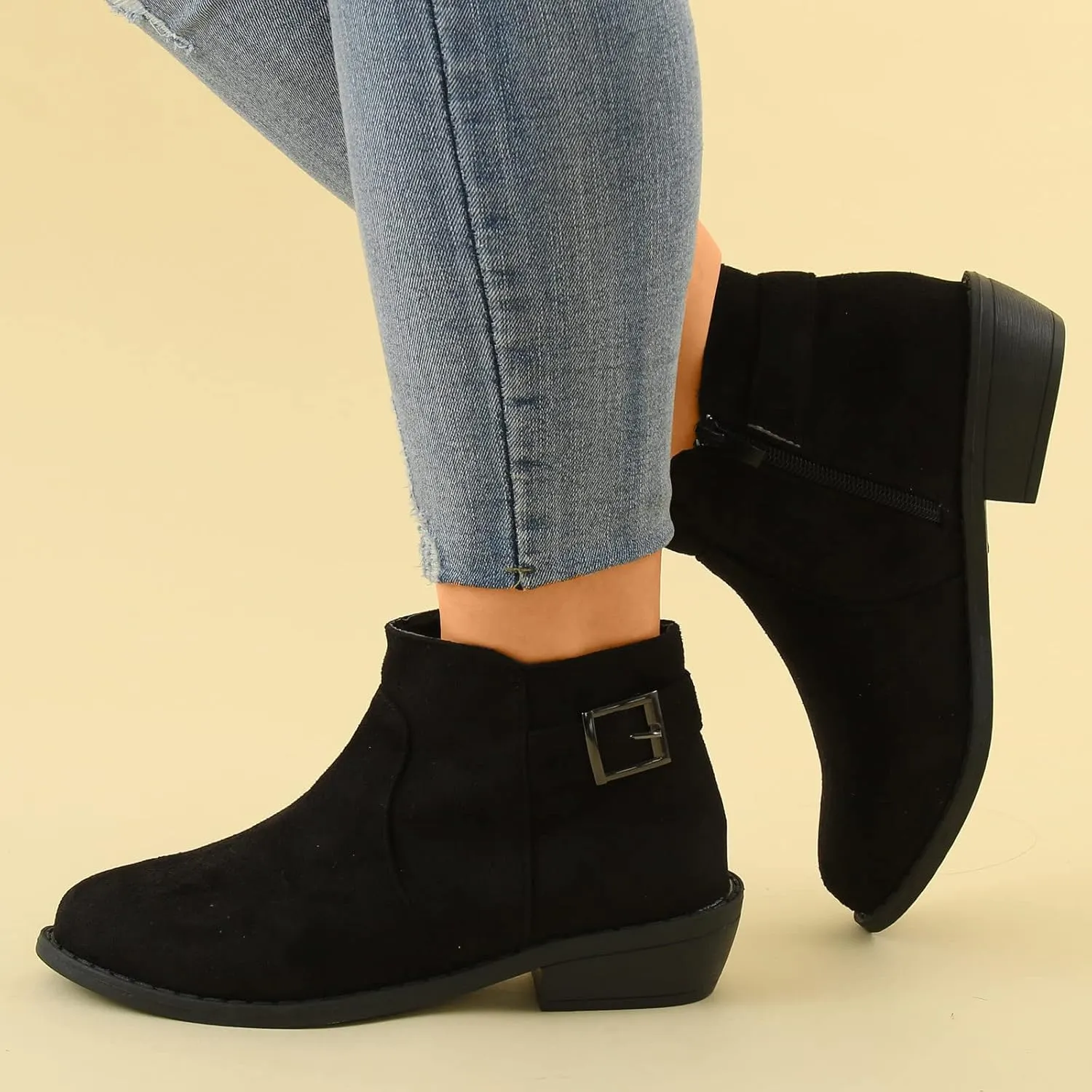 Boots for Women Premium Orthopedic Ankle Boots Arch Support Leather Comfortable Side Zip Wedge Booties 52