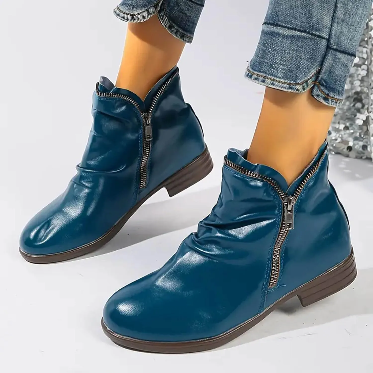 Boots for Women Retro Classic Lace Up High Heel Cowboy Boots for Women Ladies Shoes Fashion Western Short Boots