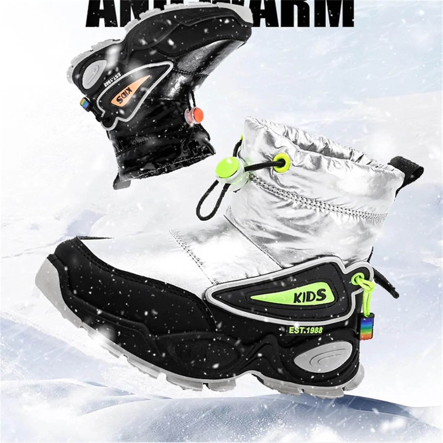 Boys Girls Snow Boots Thermals Winter Boots Water Resistant Non Slip Cold Weather Shoes Tall Fr Lined Boots Girls