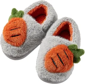 Boys Girls Strawberry Slippers Toddler Plush Warm Cotton Slippers Non-Slip Indoor Comfy Bedroom Winter Shoes