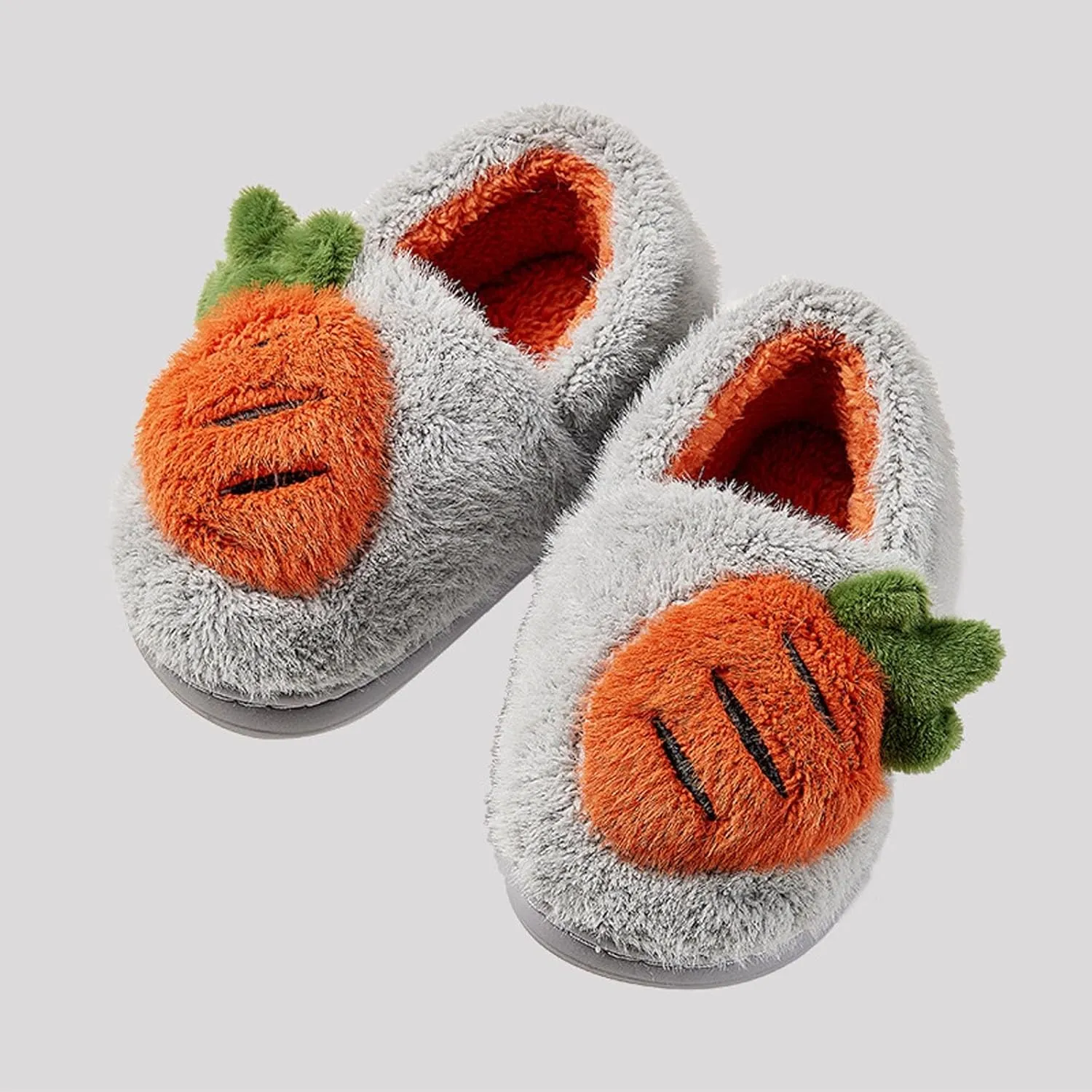 Boys Girls Strawberry Slippers Toddler Plush Warm Cotton Slippers Non-Slip Indoor Comfy Bedroom Winter Shoes
