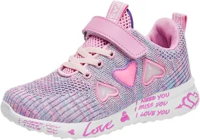Boys Girls Tennis Shoes Kids Running Lightweight Sports Sneakers Causal Breathable Walking Lace up Shoes Outdoor
