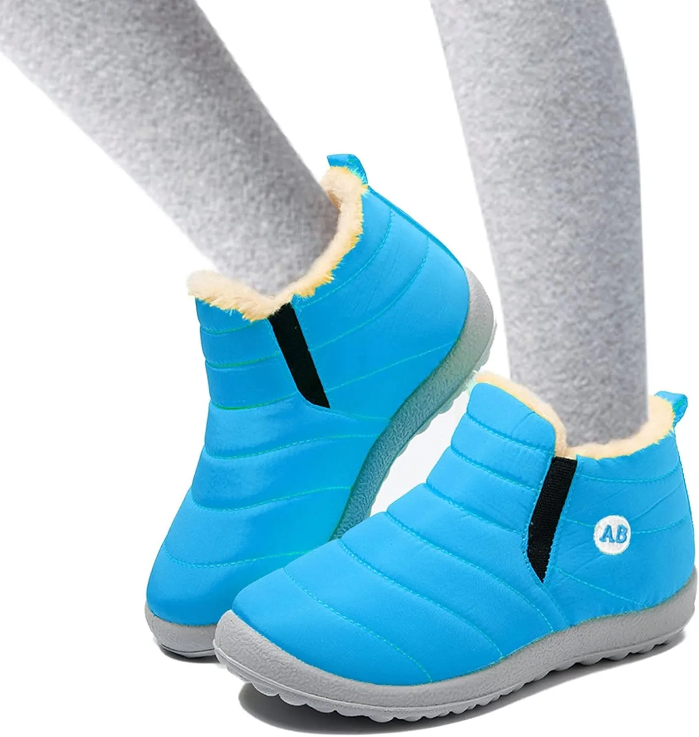 Boys Girls Winter Snow Boots Warm Fur Lined Toddler Non Slip Wterproof Ankle Booties Little Kid Walking Shoes