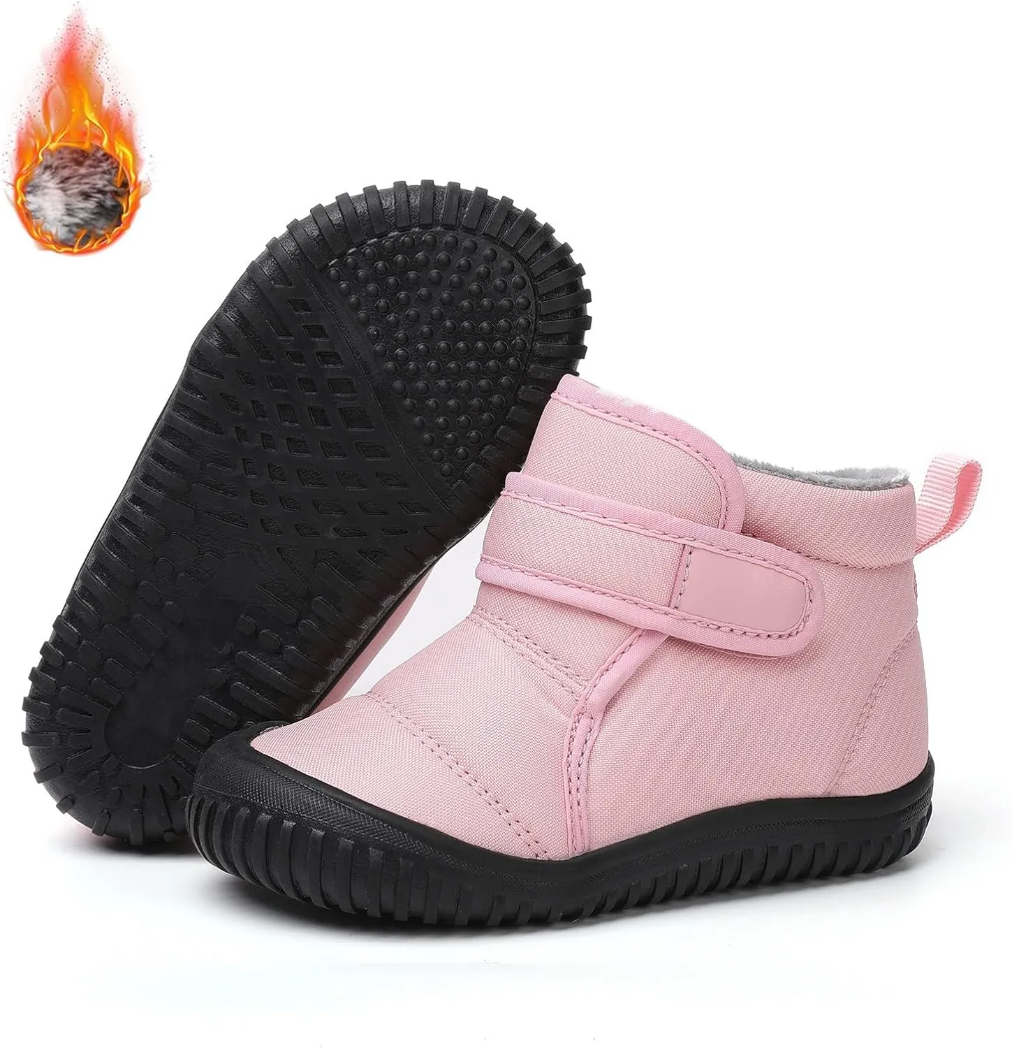 Boys Kids Fuzzy Snow Booties Winter Ski Shoes Childrens Cotton Warm Open Toe Non Slip Boots Fashion Warm Comfy Shoes