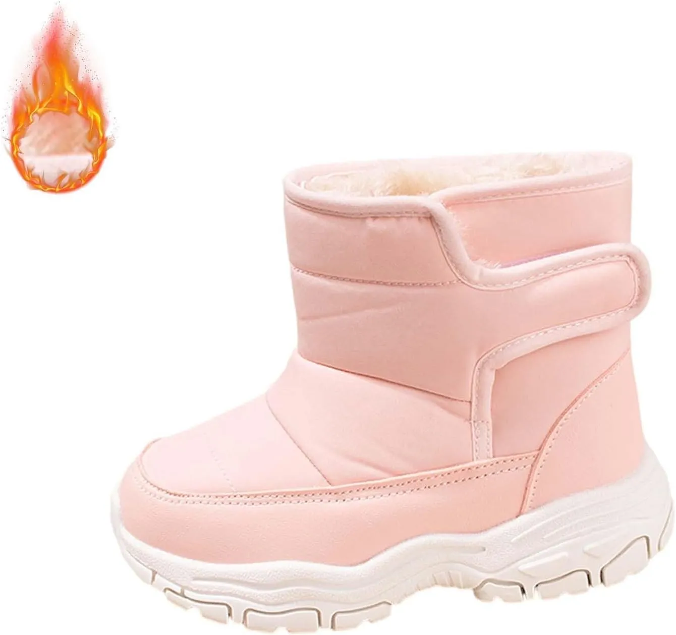 Boys Kids Winter Snow Boots Soft Sole Shoes Water-Proof Fleece Fr Lined Hiking Sneaker Outdoor Sports Shoes