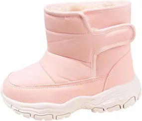 Boys Kids Winter Snow Boots Soft Sole Shoes Water-Proof Fleece Fr Lined Hiking Sneaker Outdoor Sports Shoes