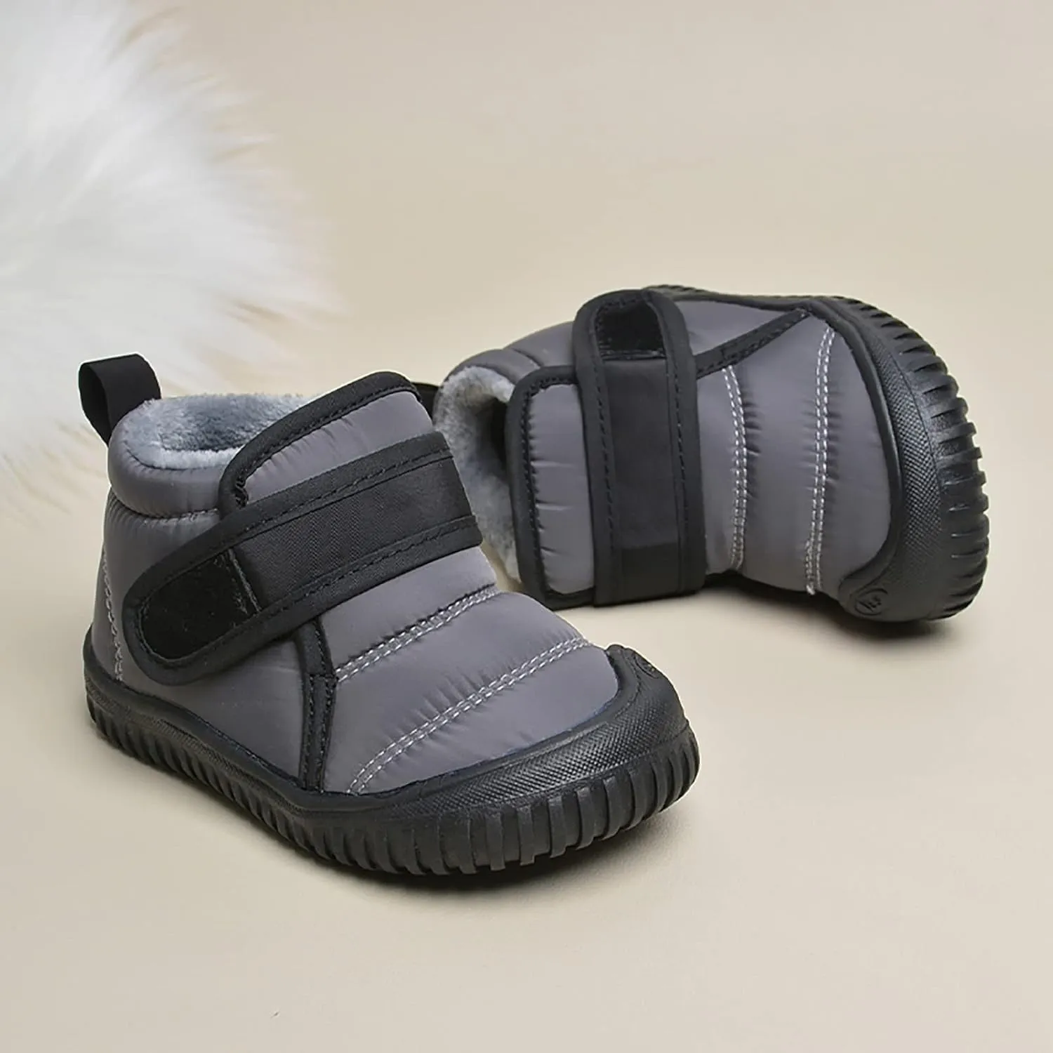 Boys Waterproof Snow Boots Soft Sole Plus Velvet Warm Snow Boots Outdoor Comfortable Winter Shoes
