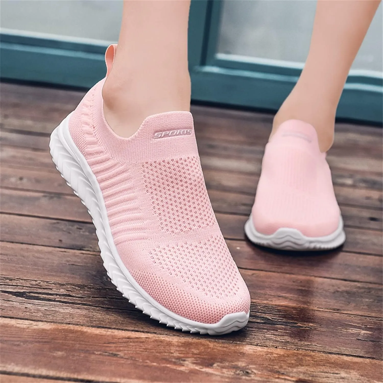 Breathable Slip on Sneakers for Women Breathable Zero Drop Adjustable Barefoot Shoes Lightweight Workout Shoe