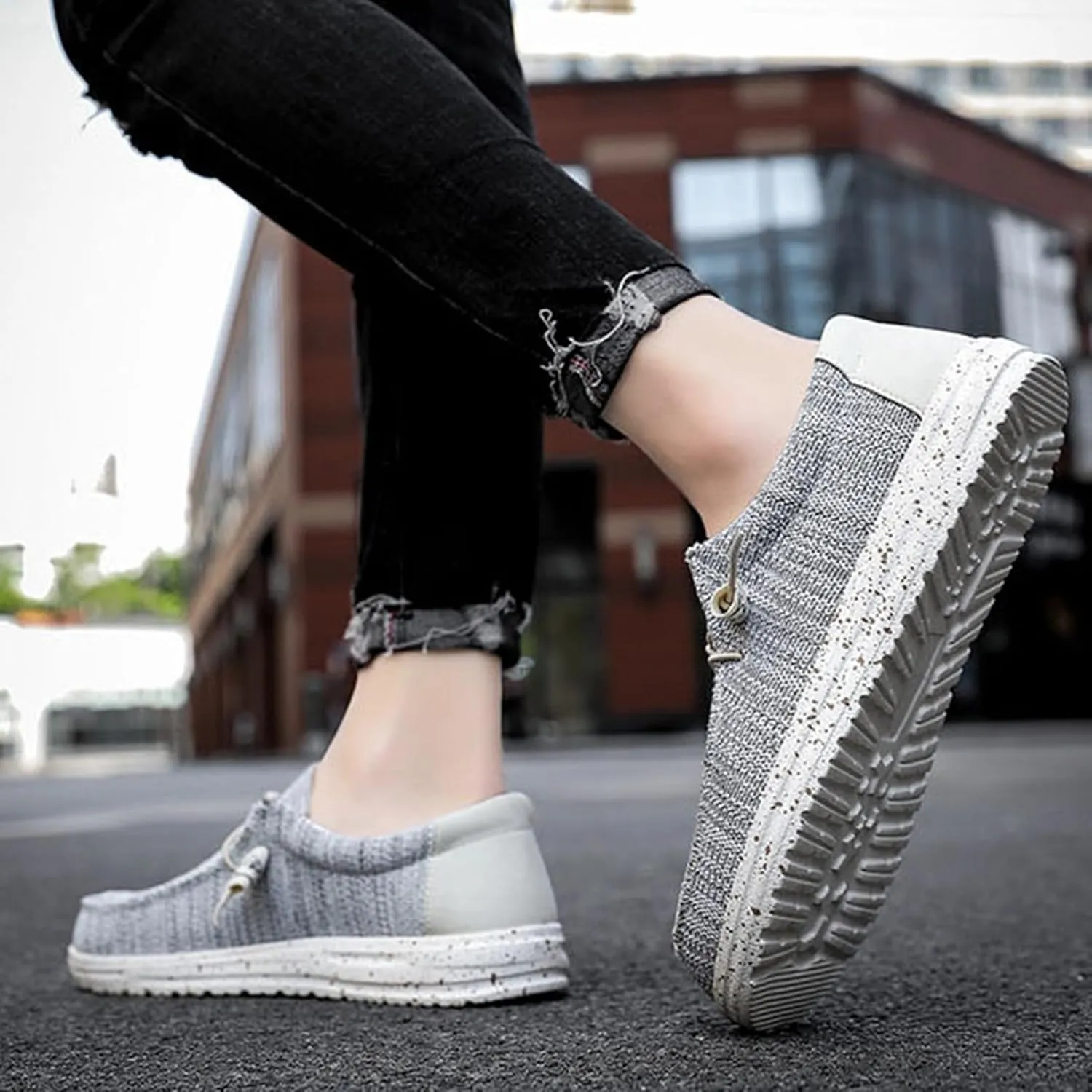 Casual Boat Shoes,Canvas Lightweight & Breathable Mesh Men's Loafers & Slip-ons,Summer Comfy Slip Resistant Mens Deck Shoes,for All Day