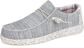 Casual Boat Shoes,Canvas Lightweight & Breathable Mesh Men's Loafers & Slip-ons,Summer Comfy Slip Resistant Mens Deck Shoes,for All Day