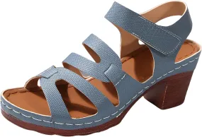 Casual Slip on Summer Shoes Thick Heel Hollow Fish Mouth Women's Shoes Medium And High Heel Fashionable Casual Sandals