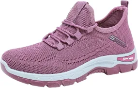 Casual Sneakers for Women Men Lightweight Breathable Mesh Fashion Sneakers Orthopedic Soft Arch Support Walking Shoes Comfortable Slip on Summer Workout Sport Work Tennis Shoes